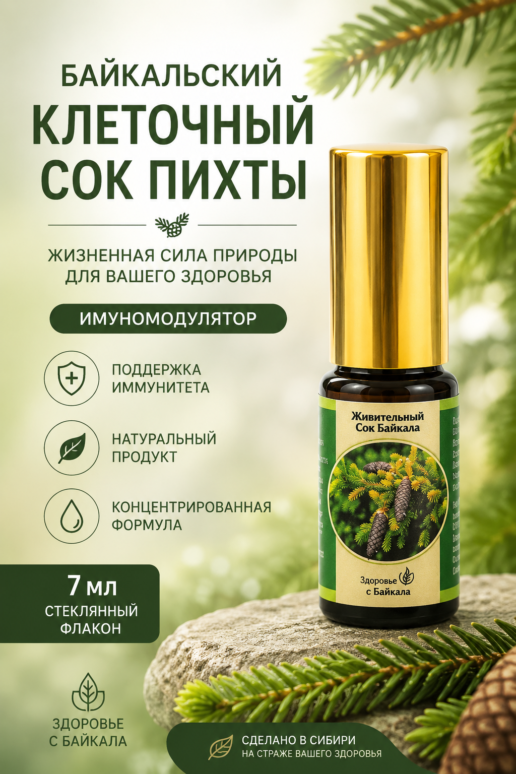 Клеточный сок байкальской пихты Live Extract, купить от производителя «Травы Байкала»
